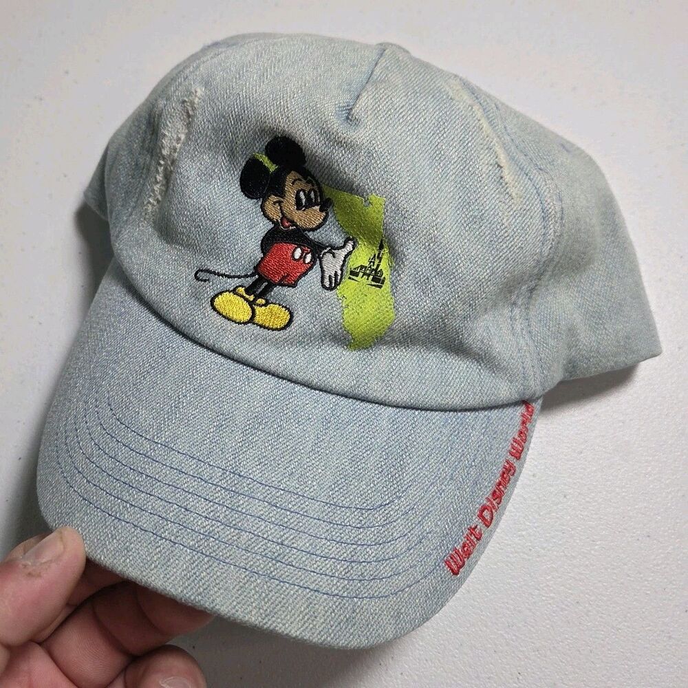 Disney Parks Mickey Mouse Hat Walt Disney World Florida Distressed Denim Dad Cap